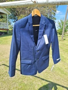 Neu mit Etikett Calvin Klein Blazer blau zwei Knöpfe Größe 16 normale schmale Passform - Bild 1 von 9