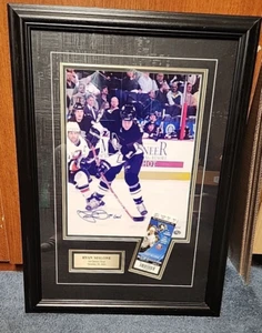 Penguins Autograph Framed Photo & 1st Goal Ticket RYAN MALONE Frameworth - Picture 1 of 6