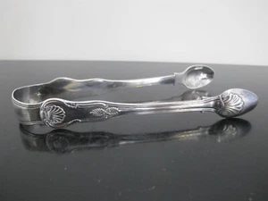 VICTORIAN English Sterling Silver Fiddle SHELL Design Sugar TONGS - Picture 1 of 7