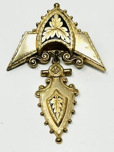 Antique Victorian Edwardian Rolled Gold Taille d’Epergne Brooch - Picture 1 of 3