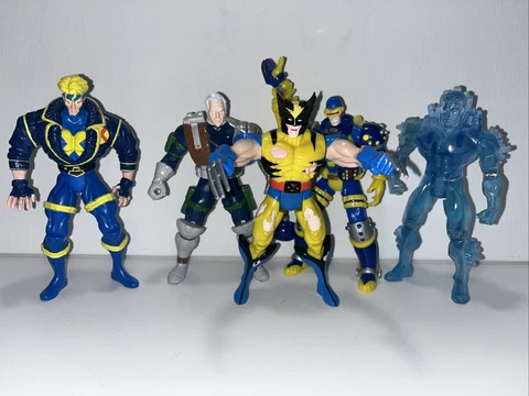 ToyBiz X-men 90s Action figures. Wolverine, Cable, Iceman, Havok, And Cyclops Cover