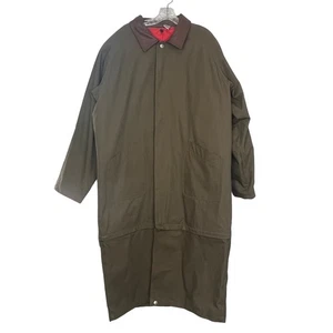 Vintage Brown Duster Trench Coat Mens XL Brown Western Cowboy - Picture 1 of 9