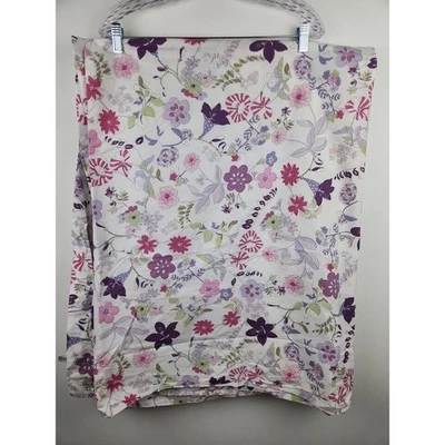 Pottery Barn Kids Garden Party Purple Twin Flat Sheet Paisley Floral Multicolor - Image 1 of 4