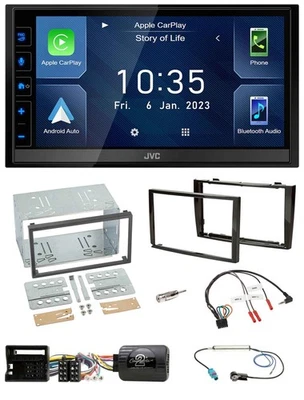 JVC DAB Bluetooth Lenkrad USB 2DIN Autoradio für Peugeot 308 07-09 schwarz - Bild 1 von 4