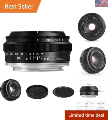 25mm F2 Wide-Angle APS-C Camera Lens Large Aperture Manual Fixed Camera Lens ... - Image 1 of 4