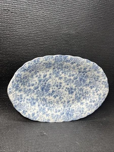Nikko Tea Roses Blossom Time 14.25x9.75” Platter Oval Blue Floral Vintage - Picture 1 of 9