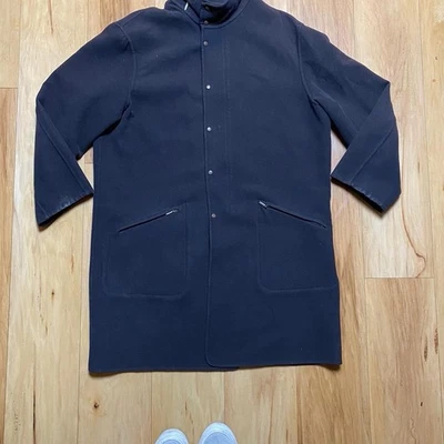 Giorgio Armani Made In Italy Men's Wool Black Coat Jacket Size L-Xl Luxury - Image 1 of 4