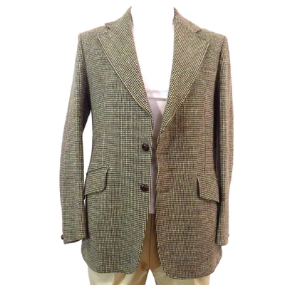 Chaqueta deportiva Harris Tweed para hombre 40 largos Crofters marrón pata de gallo Blazer Foto 1 de 4