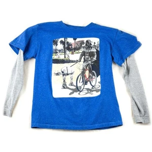 Star Wars: Darth Vader Bicycle AT-AT (Medium/M) 38/40 T-Shirt Blue Movie Graphic - Picture 1 of 3
