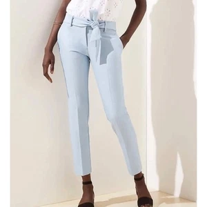 LOFT Slim Tie Waist Hose Hellblau Melange Gürtel Knöchelhose Damen 4P - Bild 1 von 10