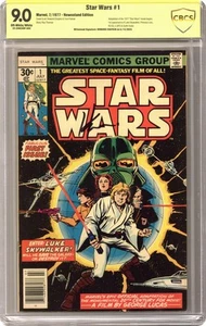 Star Wars #1 1st Printing CBCS 9.0 Newsstand SS Chaykin 1977 Marvel - Picture 1 of 2