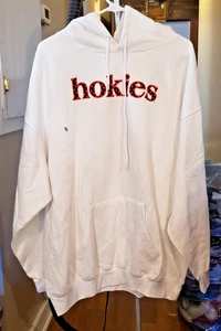 NWT - TCX Apparel - Virginia Tech Hokies Hoodie - XXL - White - Polka Dot Hokies - Picture 1 of 6