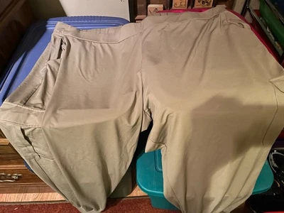 Women Plus Pants Lisa Rinna, 3X,  Petite ,Taupe, Poly, Front & Cargo Pockets - Image 1 of 3
