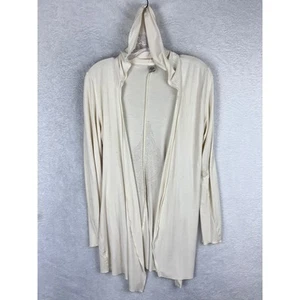 Prana Hooded Cardigan Open Front Lightweight Boho Cover Up Cream Size M - READ - Picture 1 of 13