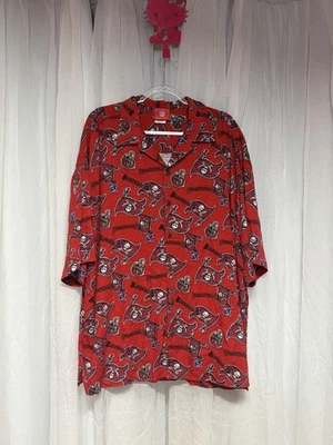 NFL Tampa Bay Buccaneers Camisa Hawaiana Para Hombre XL Rojo Rayón Botón De Colección Foto 1 de 4