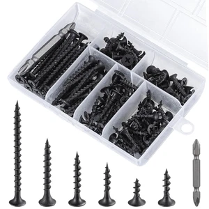 #6 Kit Viti per Cartongesso Nere Phillips Filo Grosso Legno Set Fissaggi Sheetrock - Foto 1 di 12