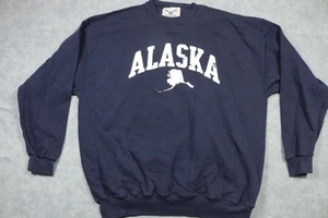 Felpa Oarsman Alaska uomo 3XL blu navy pullover girocollo USA grande logo XXL - Foto 1 di 9