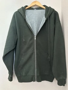 Brandy Melville Hoodie Womens One Size Green Oversized Heavyweight Zip Up Fade - Picture 1 of 8