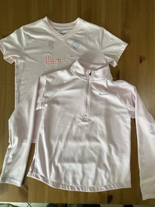 Nike Powder Pink Pullover With Zip Collar - JDI Athletic Tee - Matching Set - Picture 1 of 5