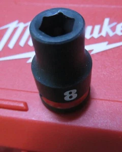 Milwaukee 8mm 3/8 inch Square drive SHOCKWAVE Impact Standard Socket - Picture 1 of 2