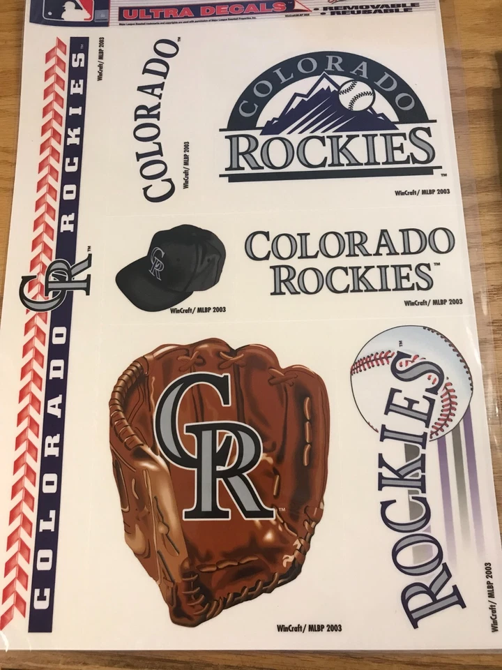 Wincraft MLB Colorado Rockies 11" x 17" Sheet of Window Clings, NEW - Image 1 of 1
