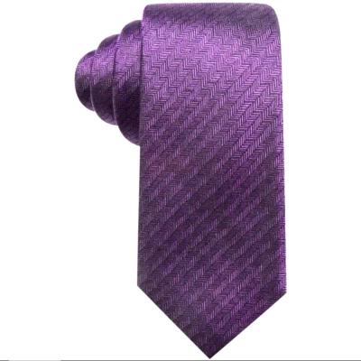 Corbata para hombre ALFANI corbata púrpura delgada autoatada sedosa Murray geométrica Foto 1 de 4