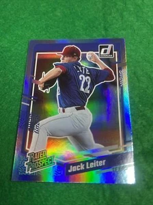 2023 Panini Donruss Jack Leiter Holo Blue Rated Prospect #51 - Rangers - Foto 1 di 6