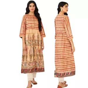 Vestido midi túnica kurti kurta floral estampado bordado artesanal mujer S/M - Imagen 1 de 11