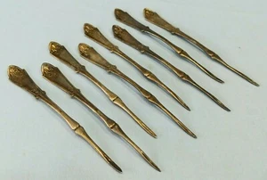 Antique Reed & Barton Silverplate Nut Picks Gem 1871 Set of 8 - Picture 1 of 12