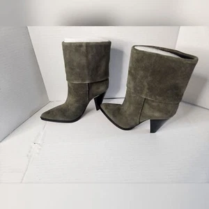 DKNY Olive Green Suede Ankle Boots Womens Size 6M NIB - Picture 1 of 8
