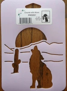 Stencil Pittura Artigianato W9351 Coyote con Luna Cactus Decorazione Casa StenSource Diario - Foto 1 di 1