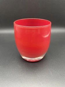 Glassybaby Deep Red Pre-Triskelion Votive Candle Holder Hand Blown - Picture 1 of 8