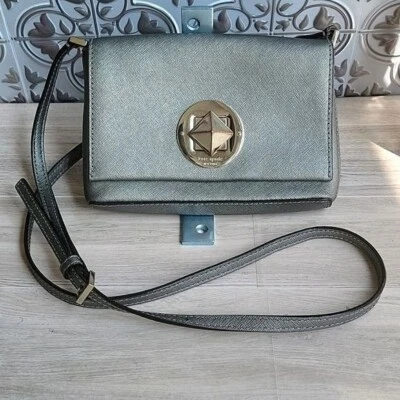 Сумка через плечо Kate Spade NewYork металлик серебро сафьяно Newberry Lane кожа - Изображение 1 из 4