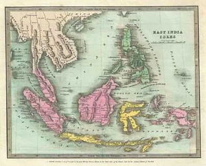 1835 Burr Mapa de las Indias Orientales - Imagen 1 de 1