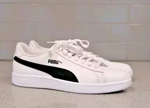 Puma Smash V2 L White Black Classic Men Shoes Sneakers Size 10 - Picture 1 of 10