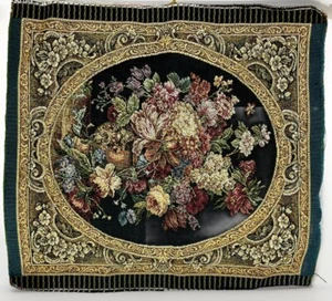 VTG Italian Woven Tapestry Wall Hanging Elegant Floral Display Size 38x30cm NOS - Picture 1 of 6