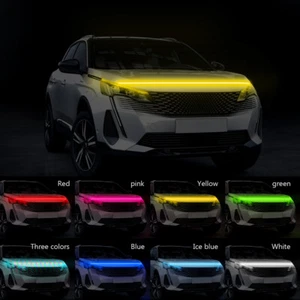 Tira de luz diurna LED flexible RGB/azul APP control remoto 180 cm ~ 90 cm para capó de coche - Imagen 1 de 28