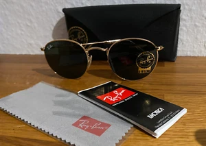 Ray-Ban Sonnenbrille - Round Metal RB3447 001 - gold / grün - neuwertig - Bild 1 von 5
