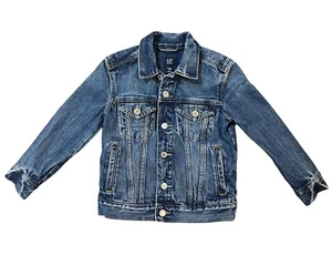 GAP Kids Girls Denim Jean Jacket Size XS Pockets Blue Medium Wash Buttons - Picture 1 of 12