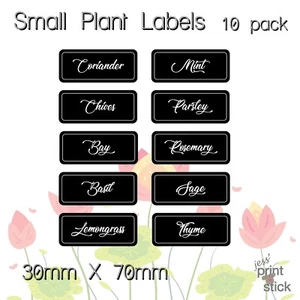 Small Plant Labels 30x70mm 10 pack (Black+White) - Bild 1 von 5