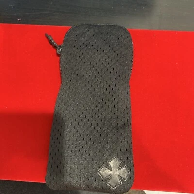 chrome hearts soft leather pouch hand bag half zipper case - Image 1 of 4