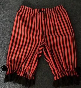 Short legged red and black striped bloomers, edged with black lace sizes 8-26 - Picture 1 of 2