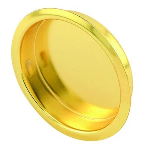 N 6765 1-3/4 In., Brass Plated Bypass Door Pull Handle (2 Pack) - Picture 1 of 2