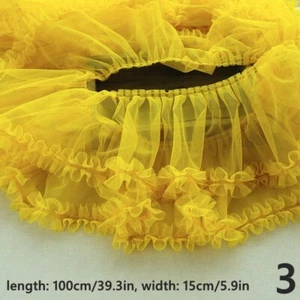 Lace Mesh Pleated Ruffle Fabric Trimming Edging Frill Skirt Dress Ornaments DIY - Picture 1 of 28