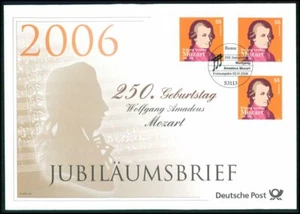 GERMAN POST ANNIVERSARY-FDC 2006 MOZART MUSIC COMPOSER u735 - Picture 1 of 4