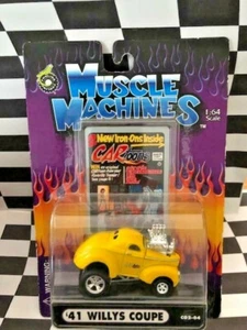 Muscle Machines 2002 Cartoons CO02-04 '41 Willys Coupe Ford Yellow Funline - Picture 1 of 1