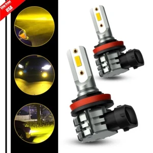 AUXITO H11 H16 H8 LED Headlight Bulbs Low Beam or Fog Light Golden Yellow 3000K - Picture 1 of 13
