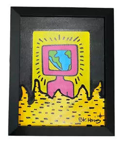 Keith Haring Graffiti Art Pop Art Rare Painting (1988) - Picture 1 of 6