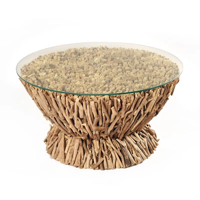 Treibholz Tisch Tegari Rund Couchtisch Wohnzimmertisch Holz Holztisch Massivholz - Bild 1 von 4