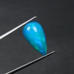 AAA Opal Gemstone Genuine Ethiopian Opal Cabochon Blue Opal Pear Shape 16x9x5 MM - Picture 1 of 4